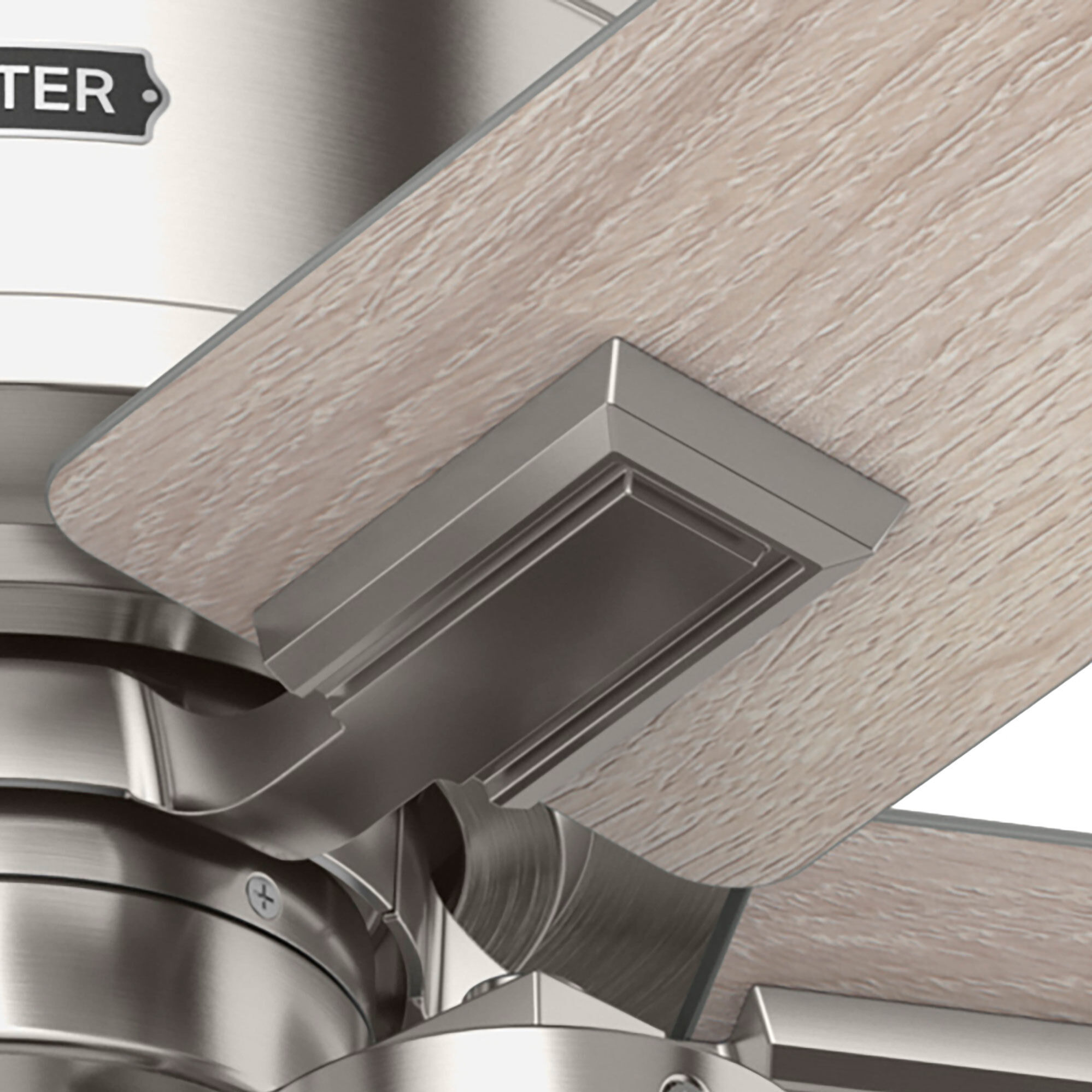 Astwood II 52 inch Brushed Nickel with Light Oak Blades Ceiling Fan