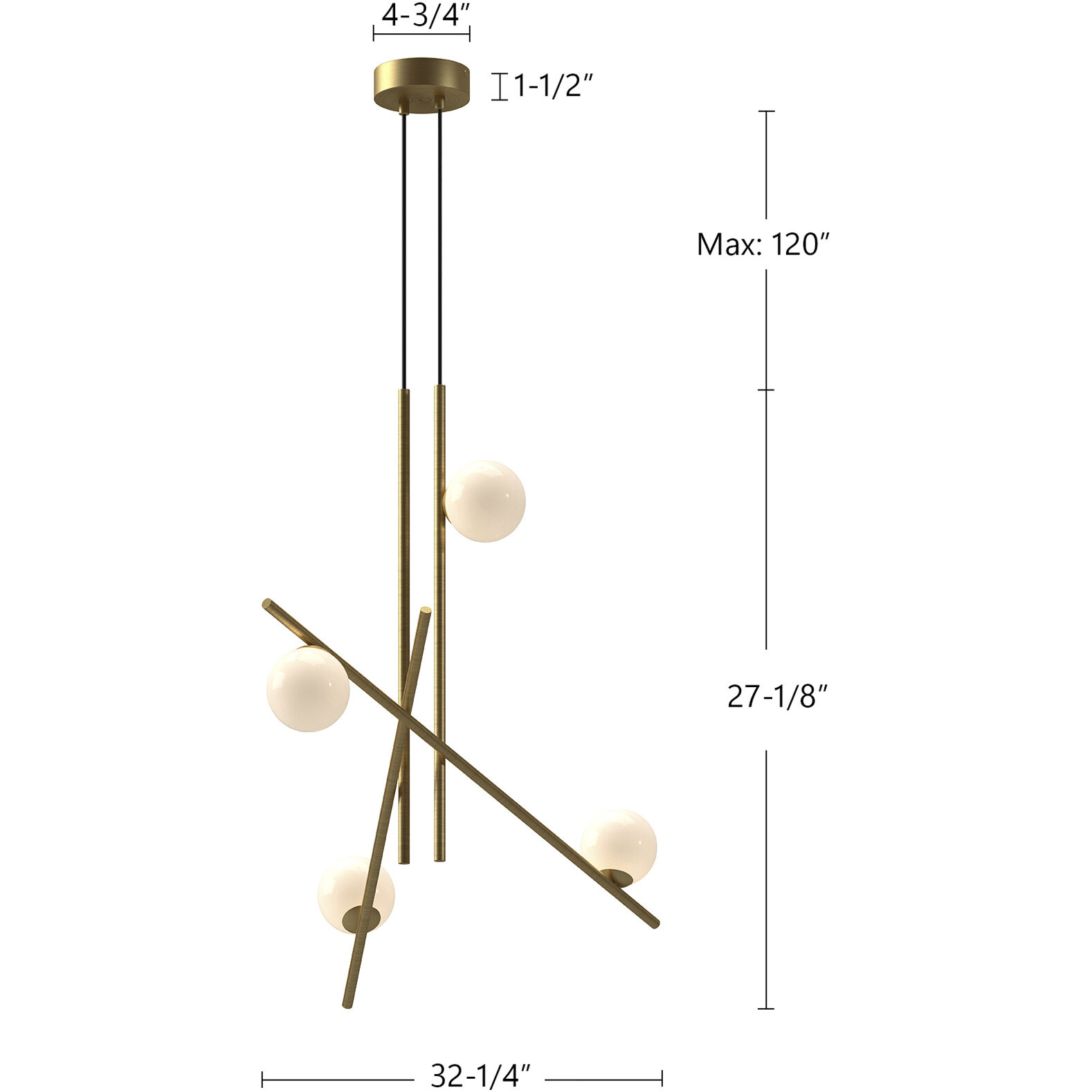 Amara 18.38 inch Brushed Gold Chandelier Ceiling Light