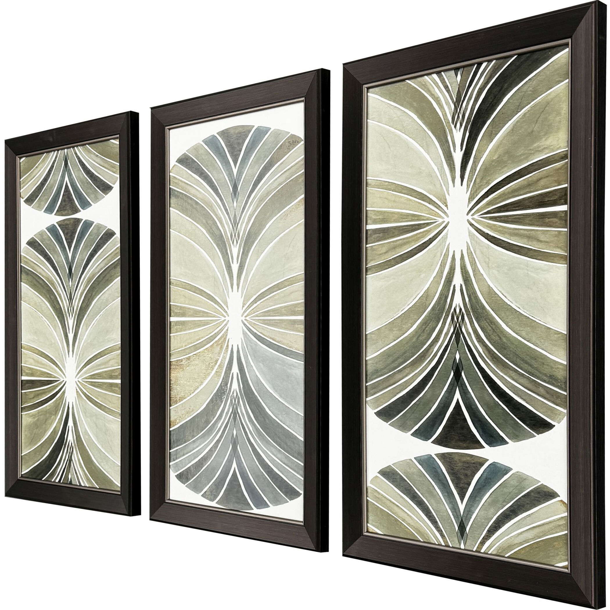 Palm Art Deco Green and Brown Framed Art, Propac