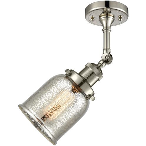 Franklin Restoration Small Bell 1 Light 5 inch Polished Nickel Semi-Flush Mount Ceiling Light in Silver Plated Mercury Glass, Franklin Restoration
