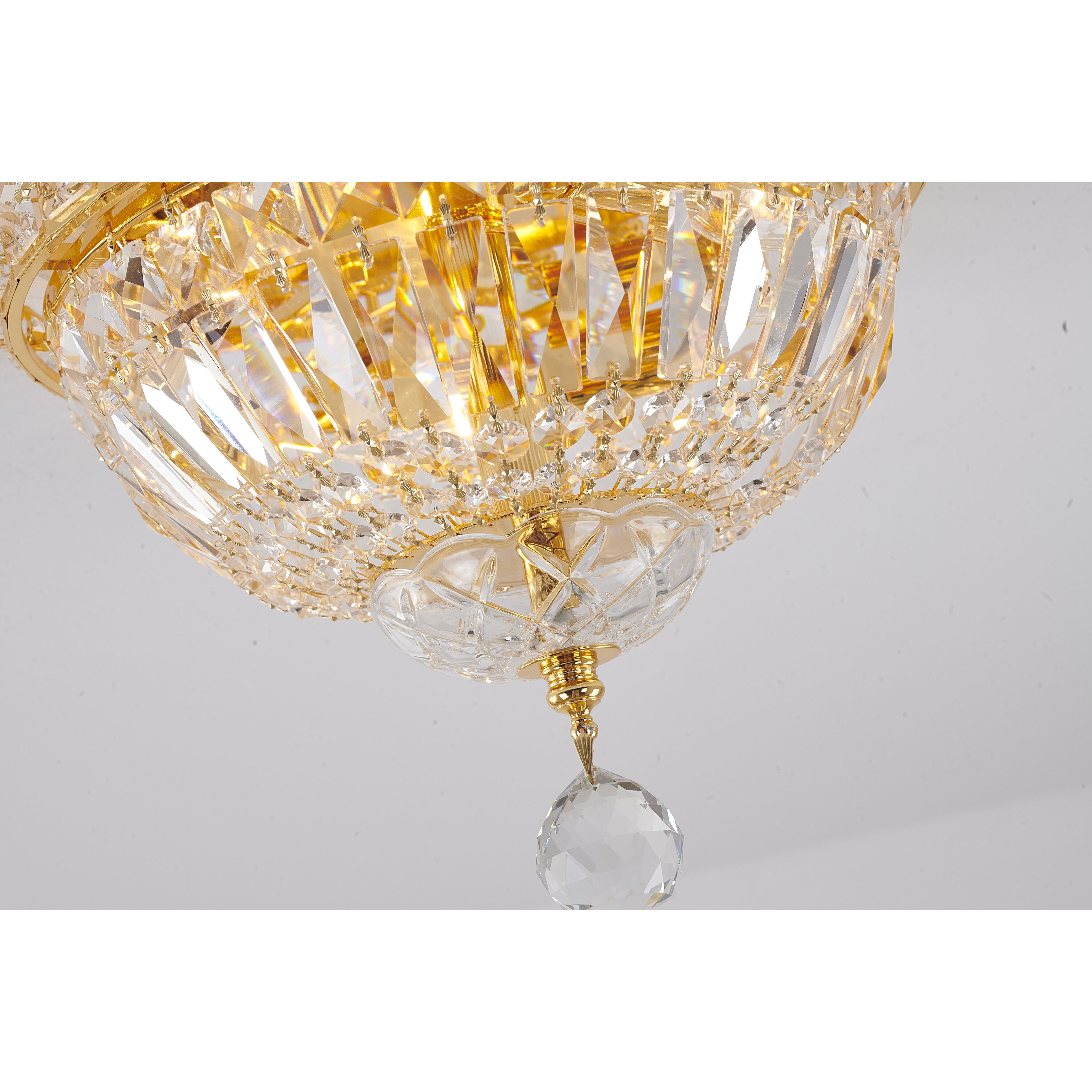 Canada 3 Light 10 inch Gold Flush Mount Ceiling Light, Gold Frame