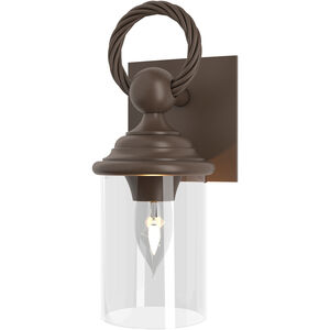 Cavo 1 Light 12.4 inch Coastal Bronze Outdoor Wall Sconce in Clear