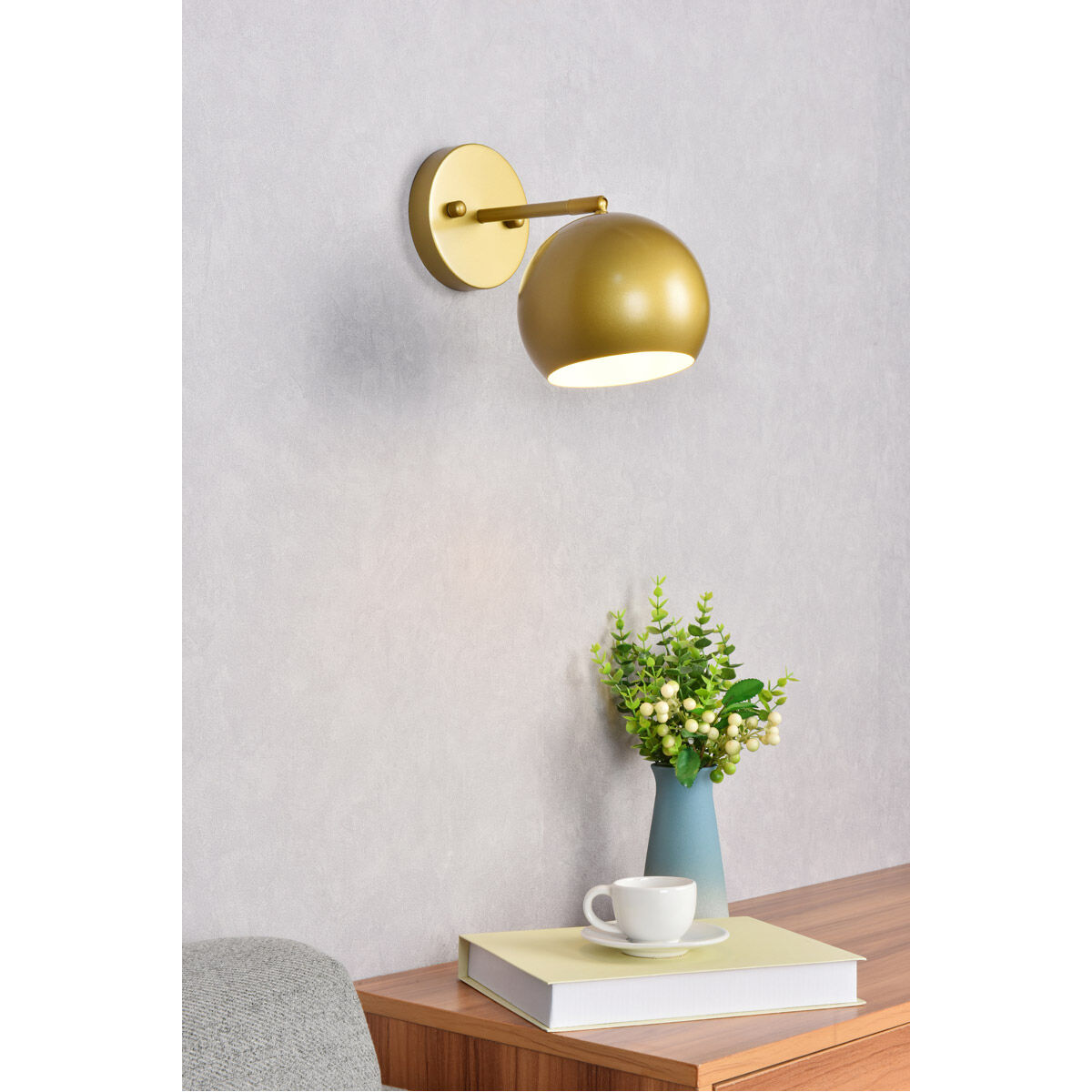 Othello 1 Light 9 inch Brass Bath Sconce Wall Light