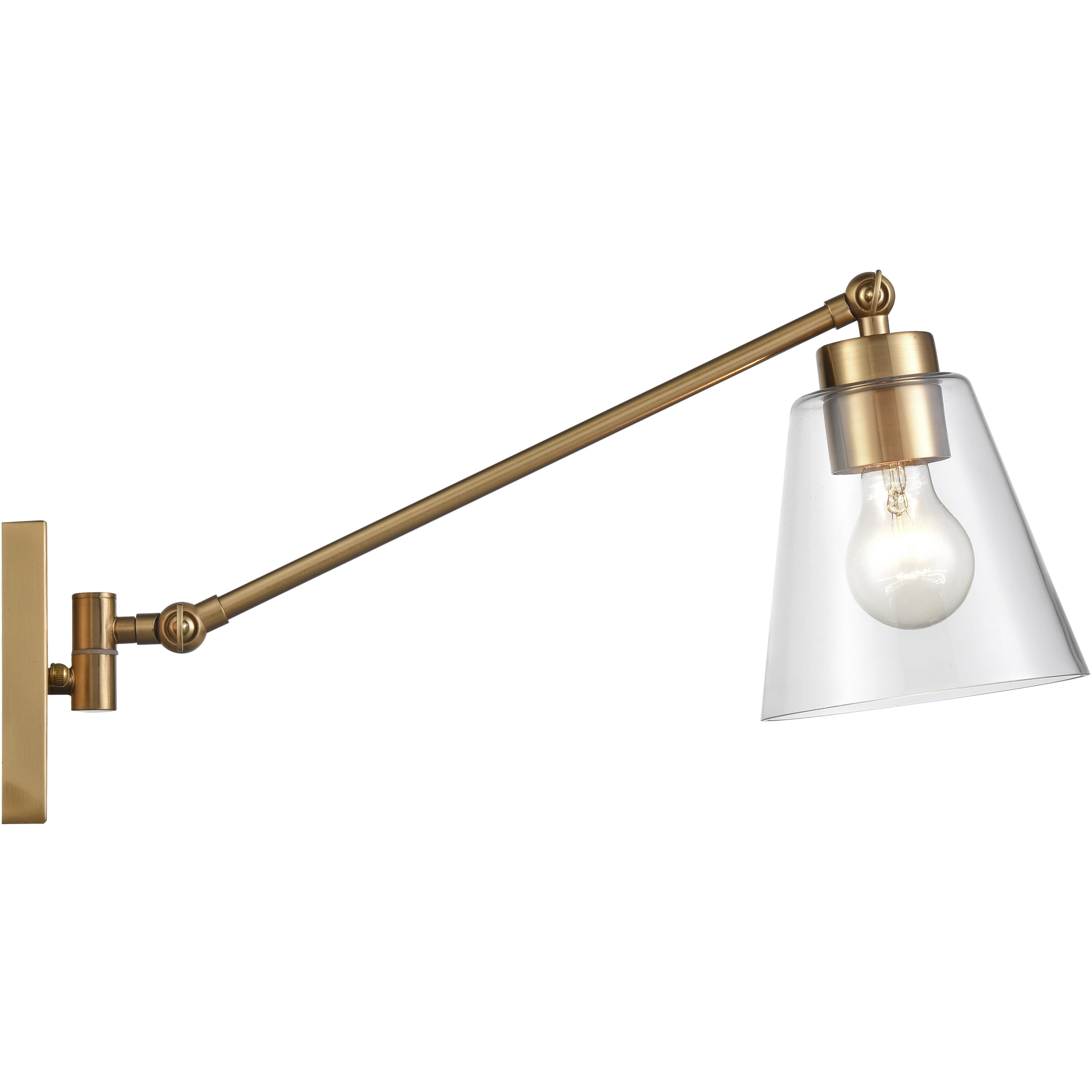 East Point 17 inch 60 watt Satin Brass Swingarm Sconce Wall Light
