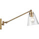 East Point 17 inch 60 watt Satin Brass Swingarm Sconce Wall Light