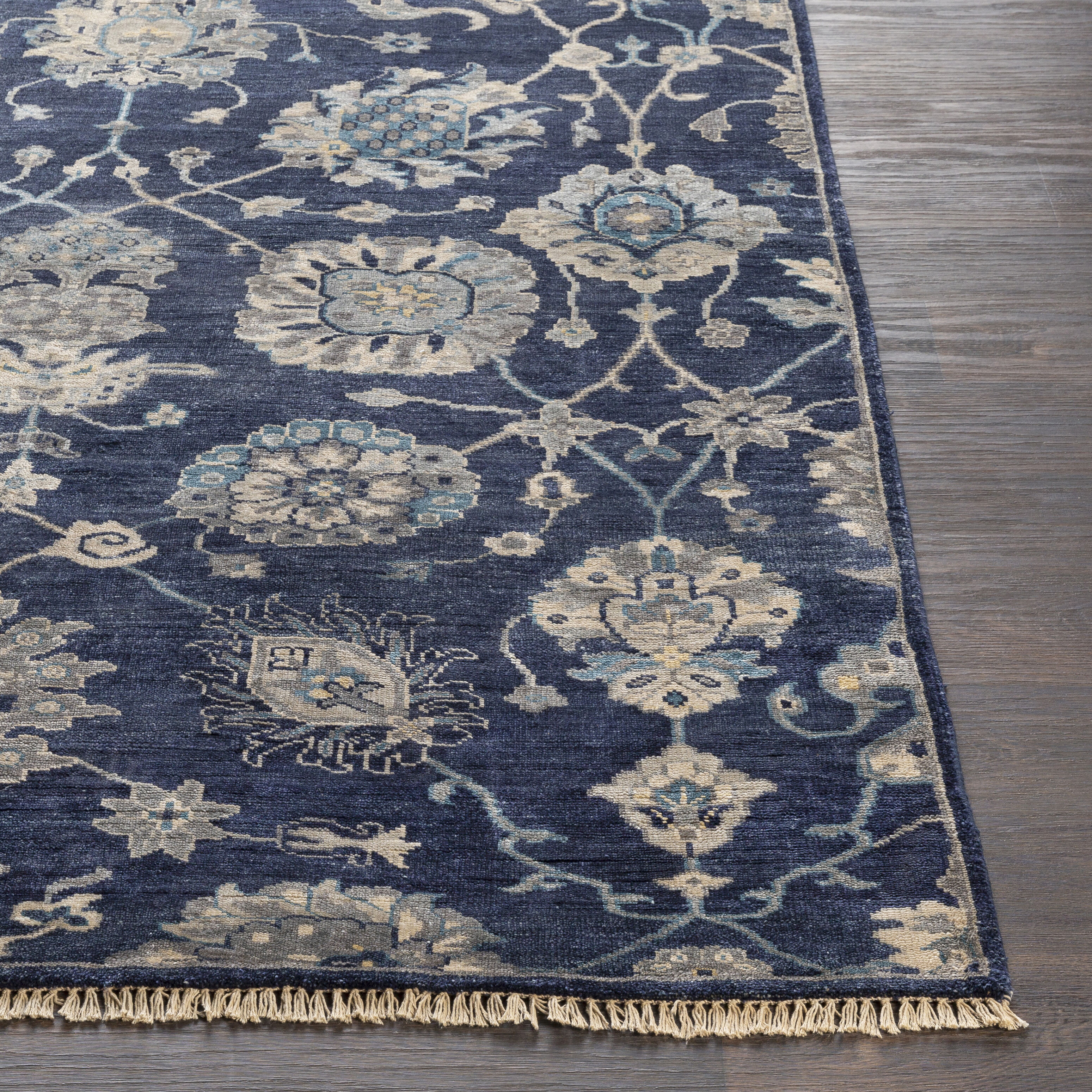 Theodora 72 X 48 inch Navy Rug in 4 X 6, Rectangle