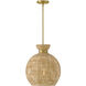 Effie 1 Light 15 inch Lacquered Brass Convertible Pendant Ceiling Light