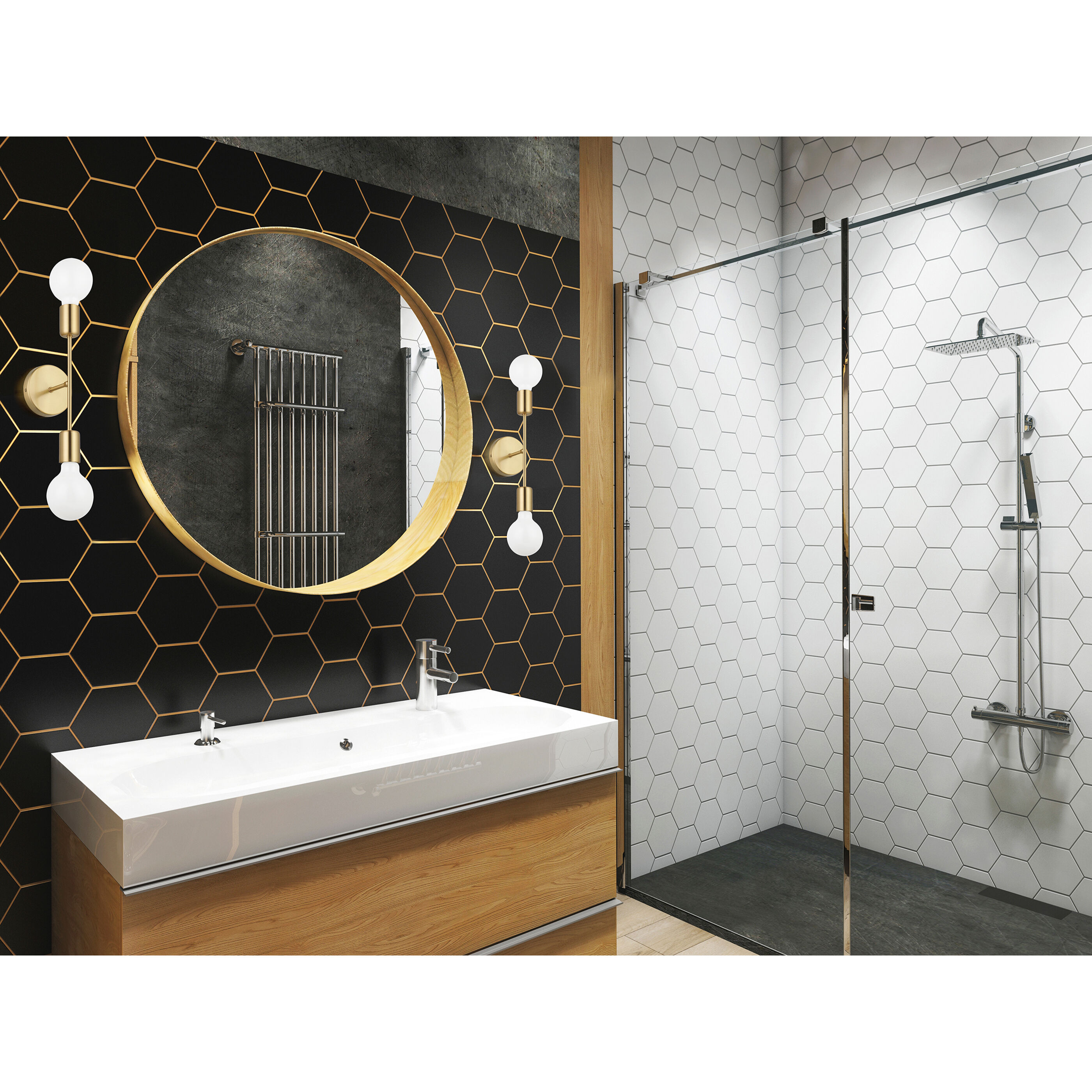 Avondale 2 Light 5 inch Brushed Gold Open Bulb Wall Sconce Wall Light