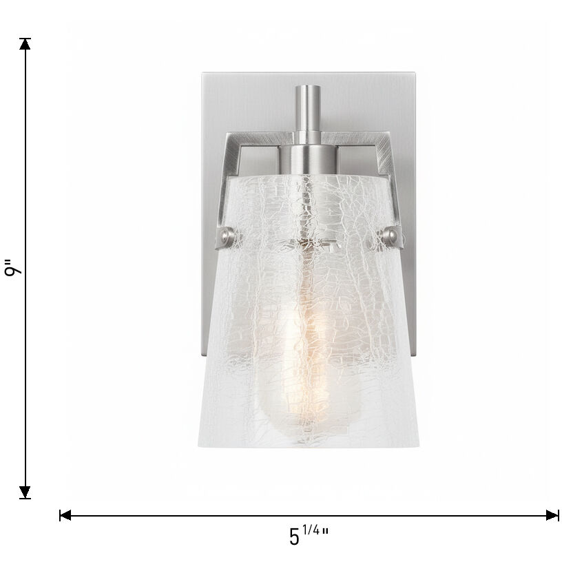 Drew & Jonathan Crofton 1 Light 5.25 inch Satin Brass Sconce Wall Light in Clear Glass