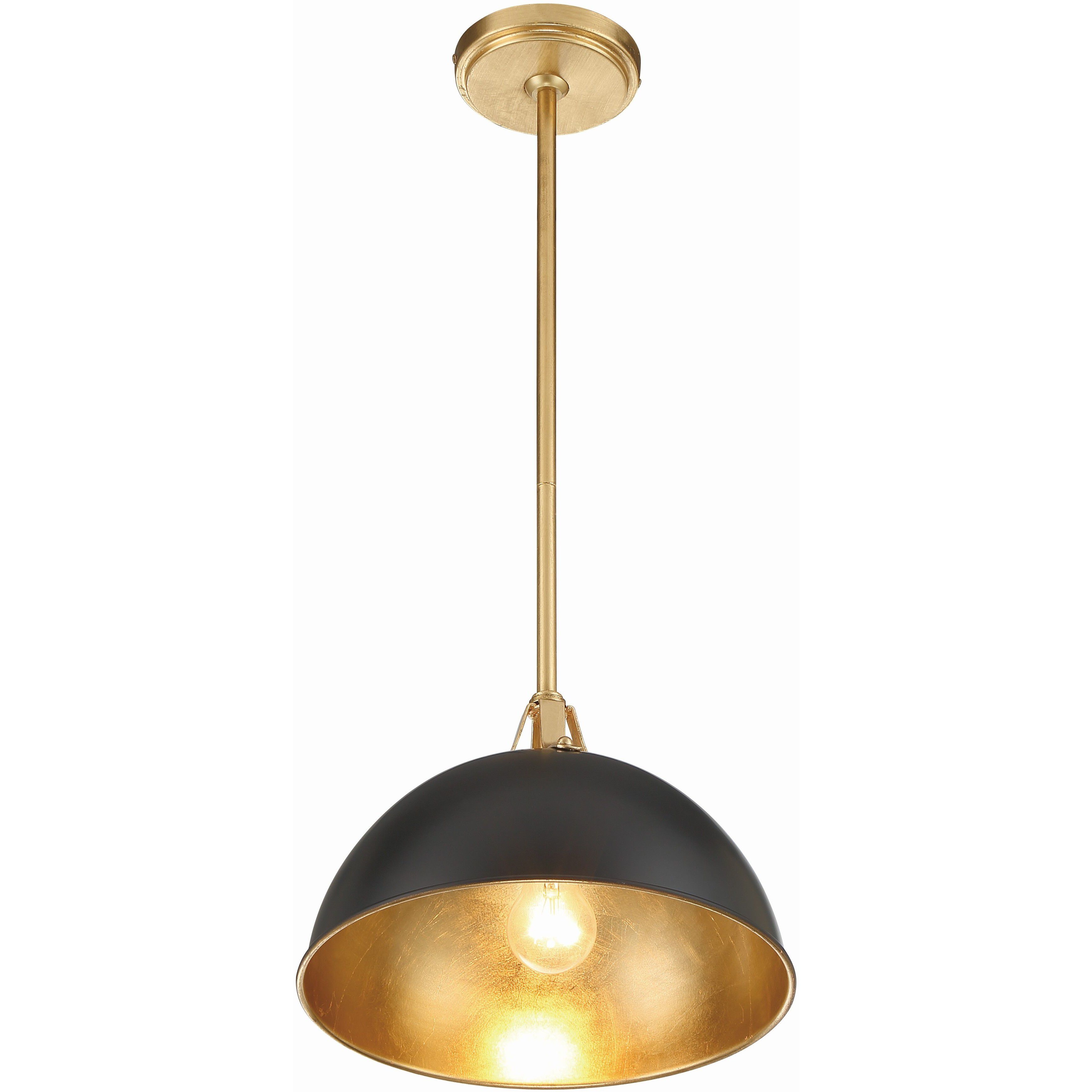 Soto 1 Light 12 inch Matte Black and Antique Gold Mini Pendant Ceiling Light