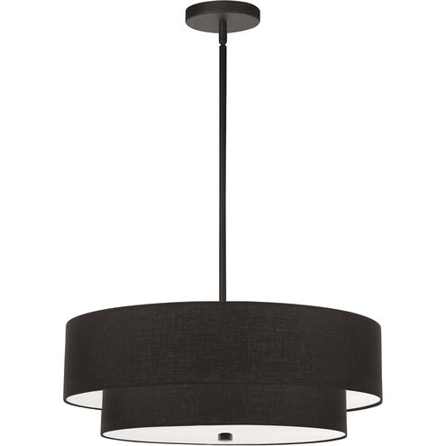 Everly 4 Light 20 inch Matte Black with Black Pendant Ceiling Light