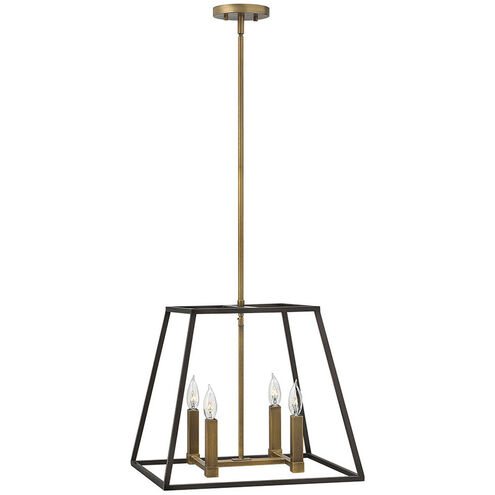 Fulton 4 Light 18 inch Bronze with Heirloom Brass Indoor Foyer Pendant Ceiling Light