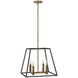 Fulton LED 18 inch Bronze with Heirloom Brass Indoor Foyer Pendant Ceiling Light