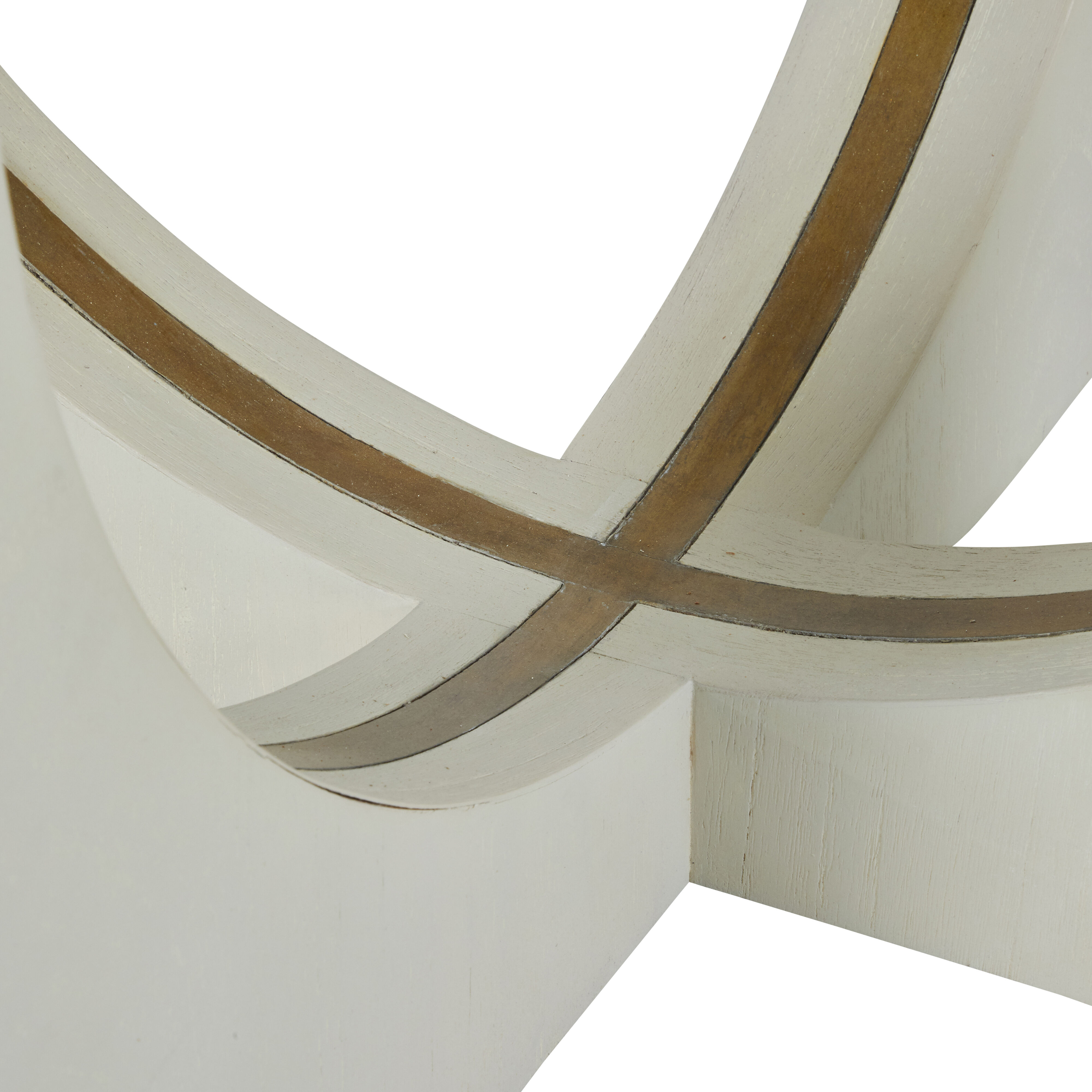 Sheila 48 X 48 inch Cerused White and Stained Gold Dining Table