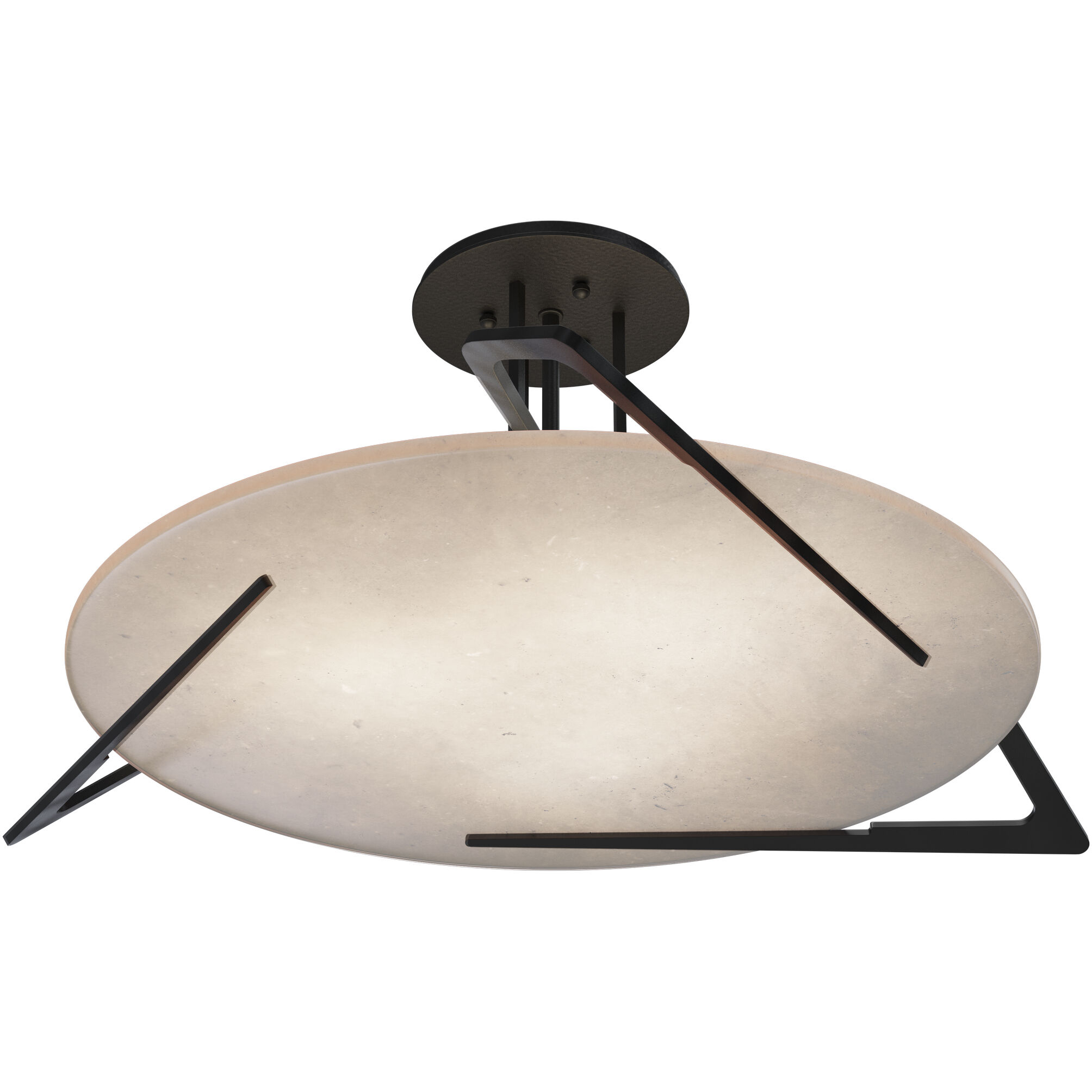 Callisto 3 Light 28.5 inch Black Semi-Flush Ceiling Light
