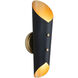 Vest 2 Light 47.5 inch Blackened Brass and Natural Brass Sconce Wall Light