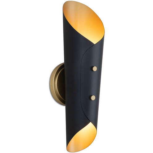 Vest 2 Light 47.5 inch Blackened Brass and Natural Brass Sconce Wall Light