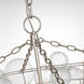 Julie Neill Talia LED 45.5 inch Burnished Silver Leaf and Clear Swirled Glass Chandelier Ceiling Light