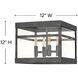 Open Air Porter 4 Light 12 inch Aged Zinc Outdoor Flush Mount, Estate Series