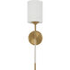 Awyr 1 Light 5 inch Warm Brass and Clear Sconce Wall Light
