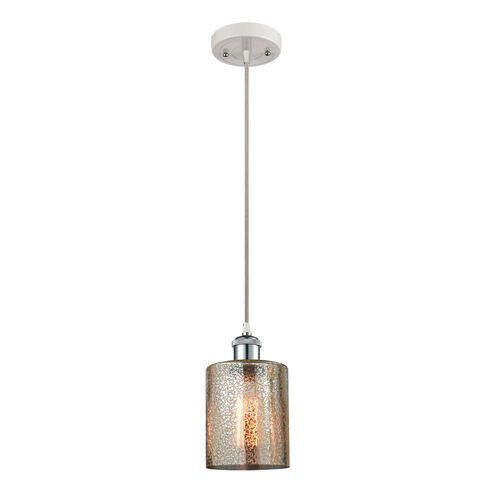Ballston Cobbleskill LED 5 inch White and Polished Chrome Mini Pendant Ceiling Light in Mercury Glass, Ballston