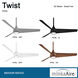 Twist 52 inch Distressed Koa Indoor Ceiling Fan, Wifi