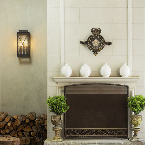 Montecito Outdoor Wall Mount Lantern in Black, Large