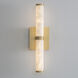Aragon Wall Sconce Wall Light in White Alabaster and Gold