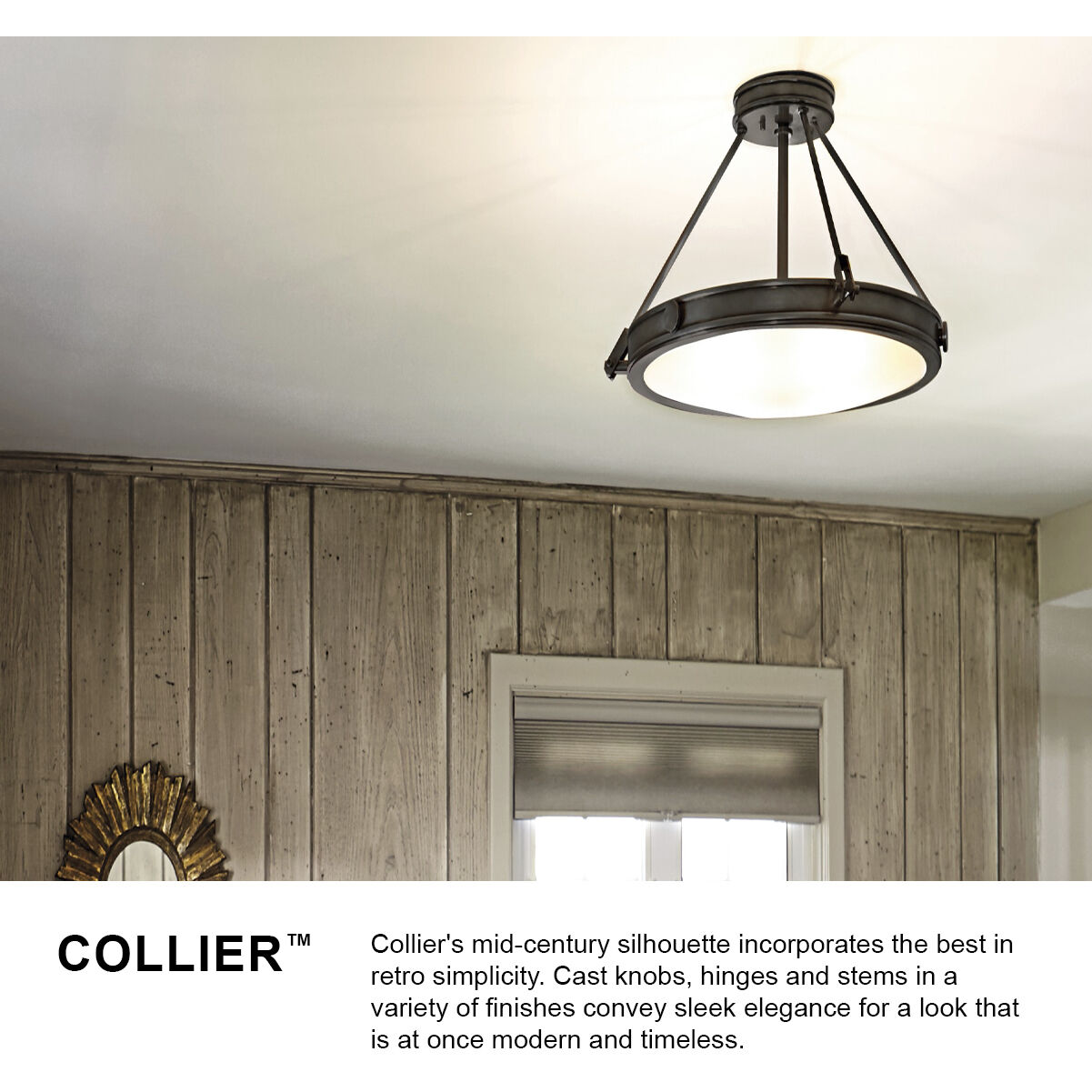 Collier 4 Light 22 inch Light Oiled Bronze Indoor Semi Flush Mount Ceiling Light