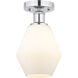 Edison Cindyrella 1 Light 6 inch Polished Chrome Semi-Flush Mount Ceiling Light in Matte White Glass