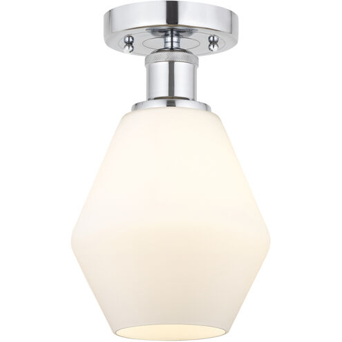 Edison Cindyrella 1 Light 6 inch Polished Chrome Semi-Flush Mount Ceiling Light in Matte White Glass