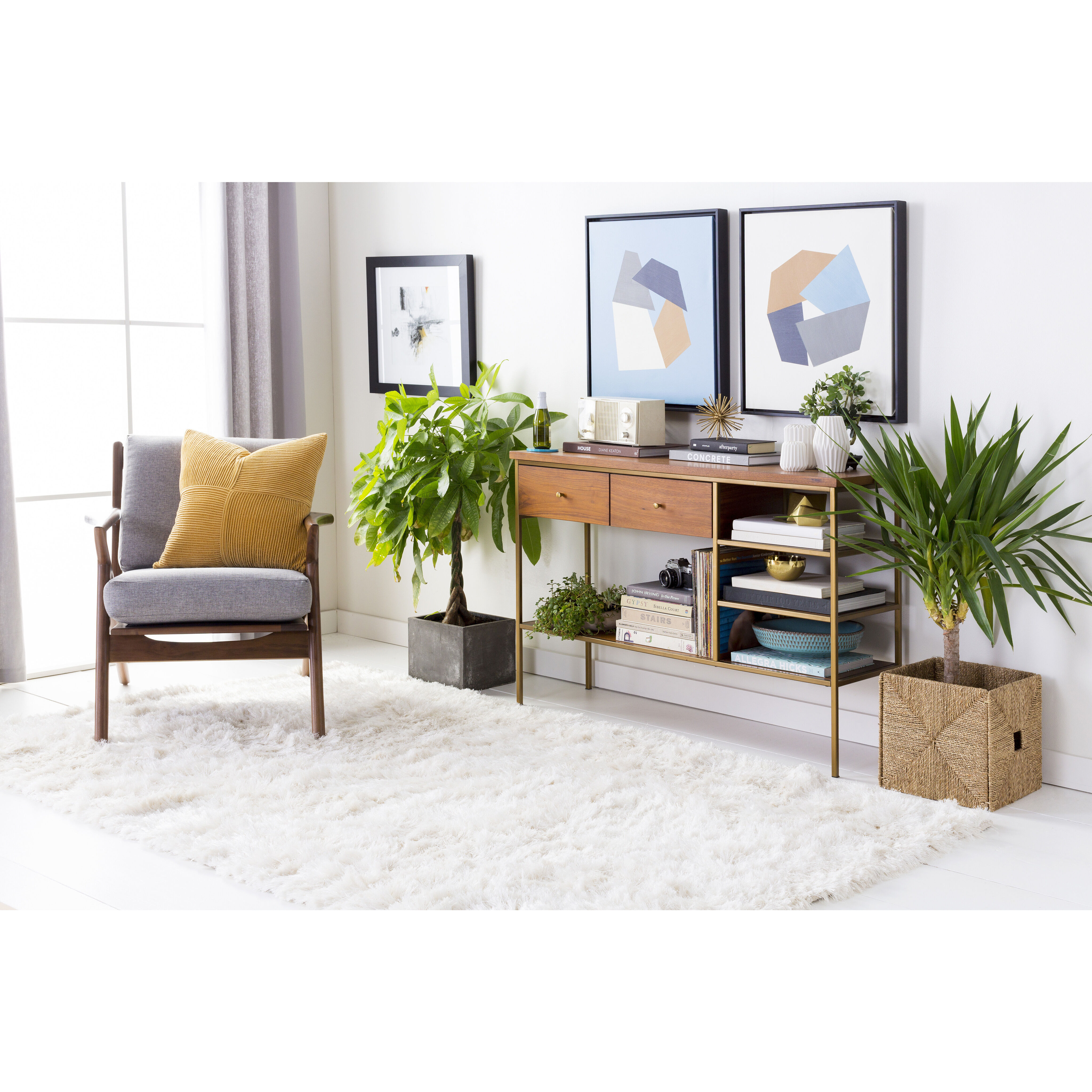 Whisper 108 X 72 inch Cream Handmade Rug in 6 x 9, Rectangle