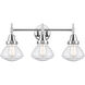 Caden LED 25 inch Polished Chrome Bath Vanity Light Wall Light in Seedy Glass