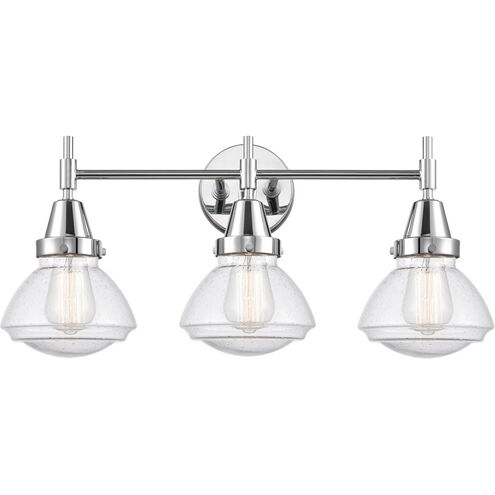 Caden LED 25 inch Polished Chrome Bath Vanity Light Wall Light in Seedy Glass