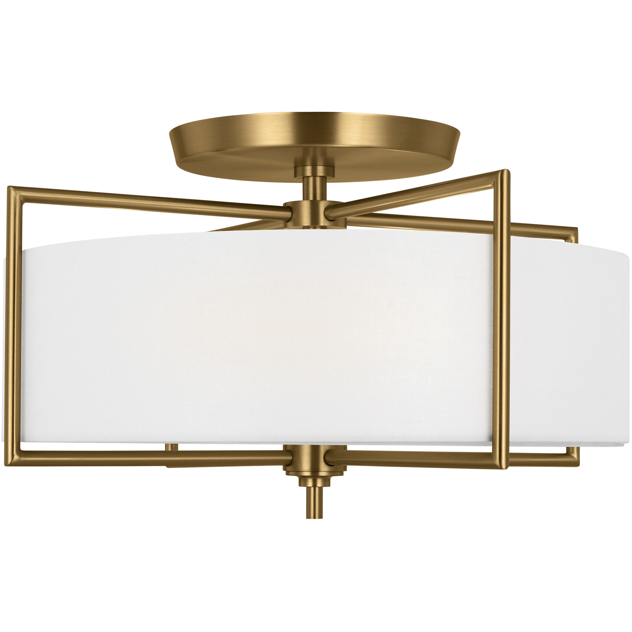 C&M by Chapman & Myers Perno 3 Light 20 inch Burnished Brass Semi-Flush Mount Ceiling Light