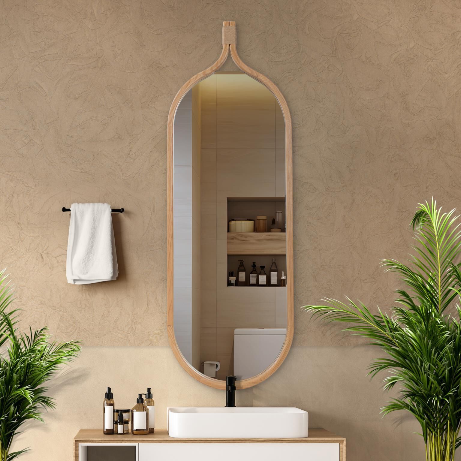 Ulah 55.75 X 18.75 inch Brown Mirror