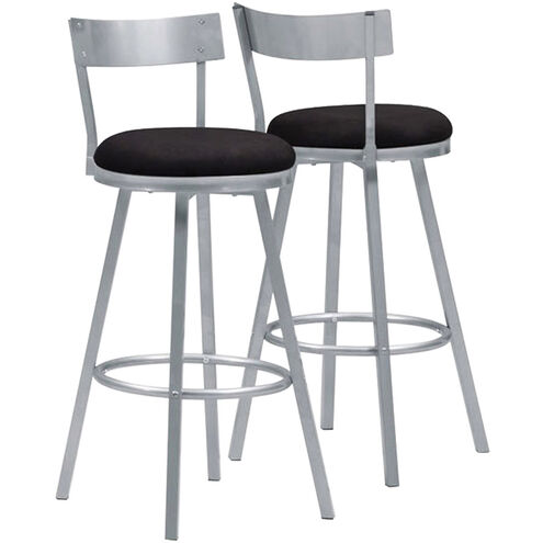 Mamakating 43 inch Silver and Black Bar Stool, 2-Piece Set