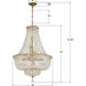 Roslyn 9 Light 22 inch Aged Brass Chandelier Ceiling Light