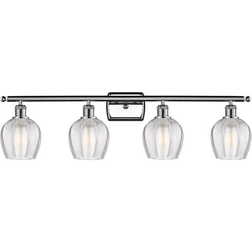 Ballston Norfolk 4 Light 36 inch Polished Chrome Bath Vanity Light Wall Light in Clear Glass