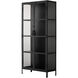 Union Black Iron & Clear Glass Tall Curio Cabinet