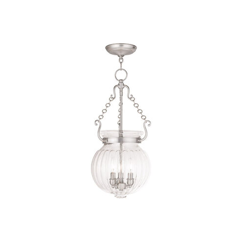 Everett 3 Light 12 inch Brushed Nickel Pendant Ceiling Light