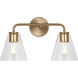 Senda 2 Light 17 inch Satin Brass Bath Vanity Wall Light