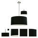 Albion 3 Light 24 inch Brushed Nickel Pendant Ceiling Light in Black Fabric
