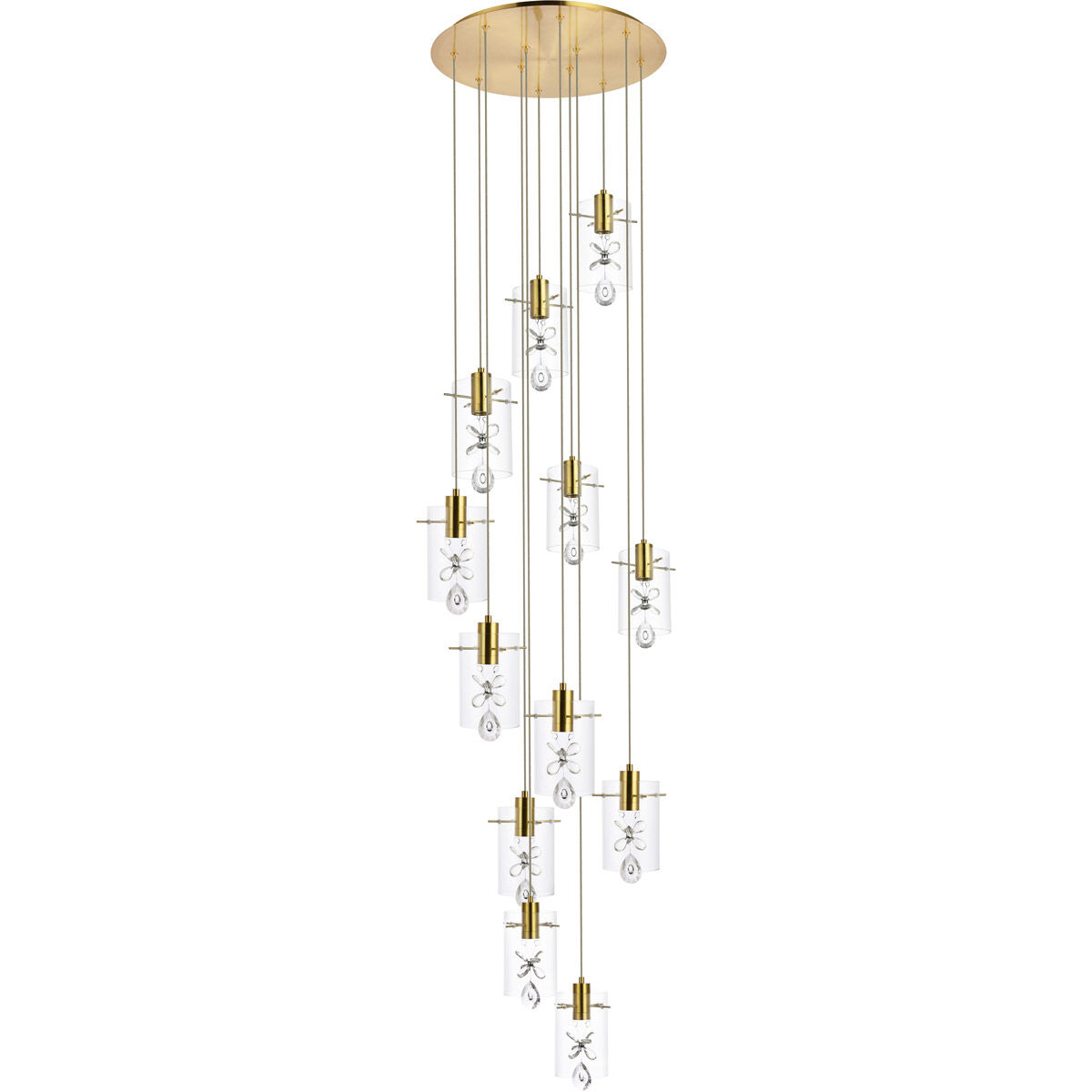 Hana 12 Light 22 inch Gold Pendant Ceiling Light