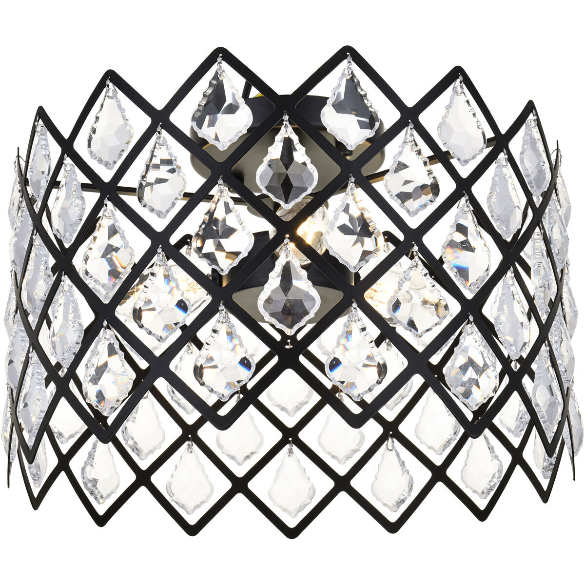 Lyla 3 Light 13 inch Black Flush Mount Ceiling Light