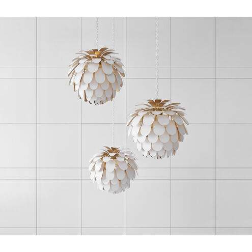 Chapman & Myers Cynara 1 Light 29 inch Plaster White Chandelier Ceiling Light in White with Gild, Large