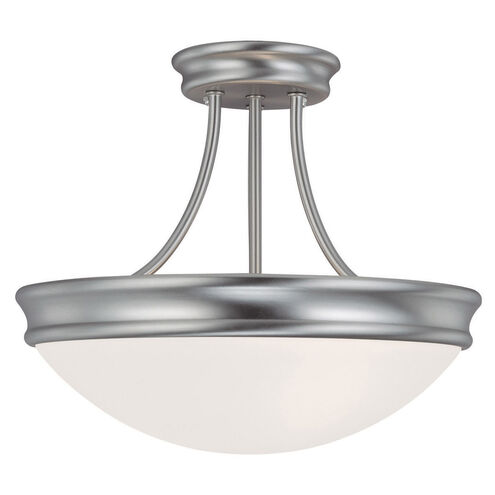 Booker 3 Light 14 inch Matte Nickel Semi-Flush Mount Ceiling Light