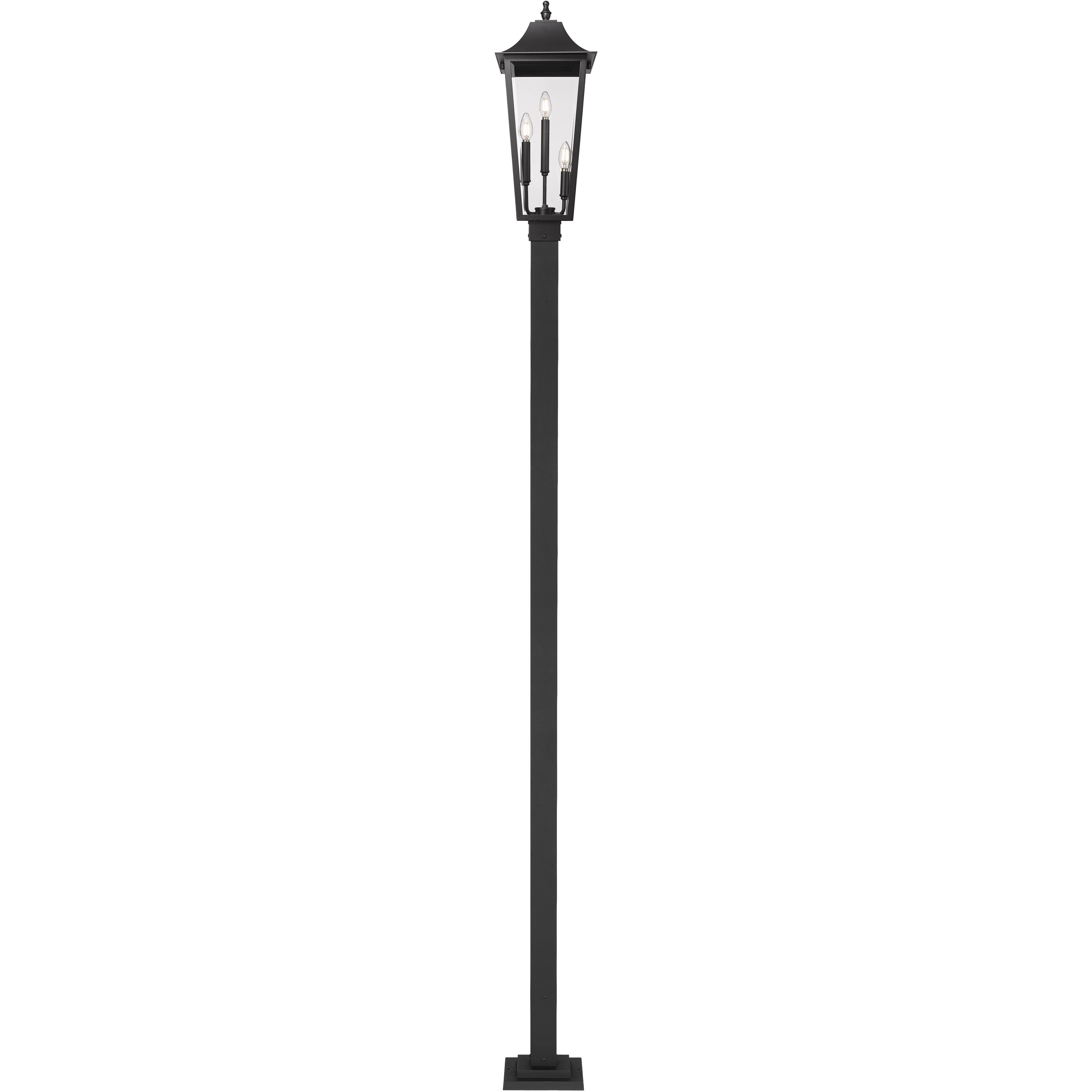 Gannon 3 Light 119.25 inch Black Outdoor Post Mounted Fixture in G9