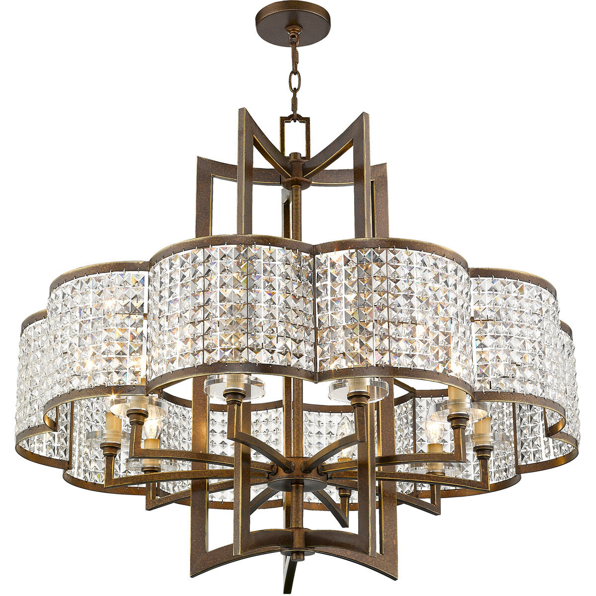 Grammercy 10 Light 34 inch Hand Painted Palacial Bronze Chandelier Ceiling Light