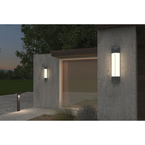 Triform LED 24 inch Textured Gray Indoor-Outdoor Sconce, Inside-Out